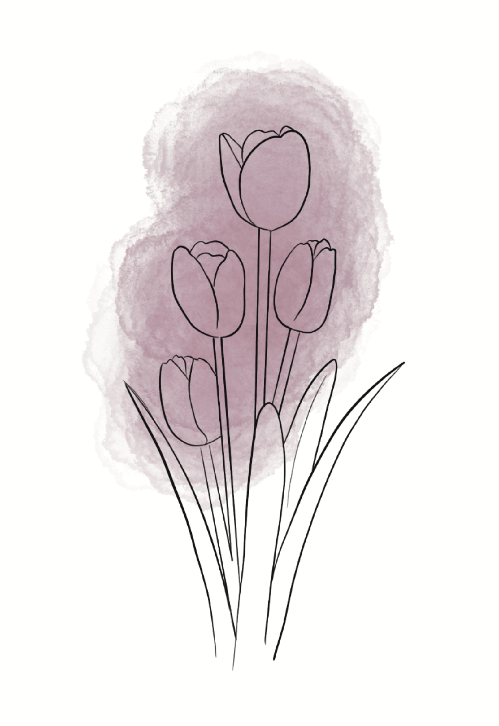 Tulipe
Illustration d'un bouquet de tulipes, fleur symbolisant l'amour profond, un élément que l'on retrouve dans le nouveau lien qui unit un nouveau-né à ses parents.