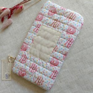 Trousse coton imprimé donuts coeur