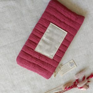 Trousse double gaze framboise