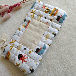 Trousse coton imprimé animaux marins