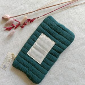 Trousse double gaze vert foncé